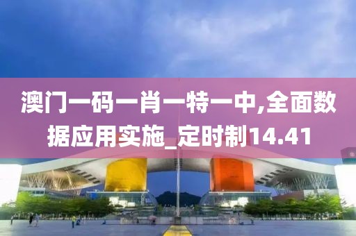 澳門一碼一肖一特一中,全面數據應用實施_定時制14.41
