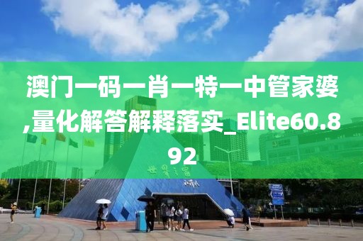 澳門一碼一肖一特一中管家婆,量化解答解釋落實_Elite60.892