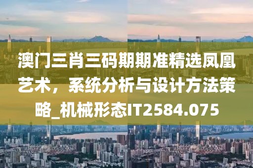 澳門三肖三碼期期準精選鳳凰藝術，系統分析與設計方法策略_機械形態IT2584.075
