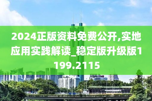 2024正版資料免費公開,實地應用實踐解讀_穩定版升級版1199.2115