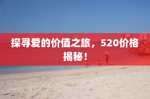 探尋愛的價值之旅，520價格揭秘！