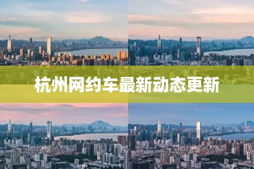 杭州網約車最新動態更新