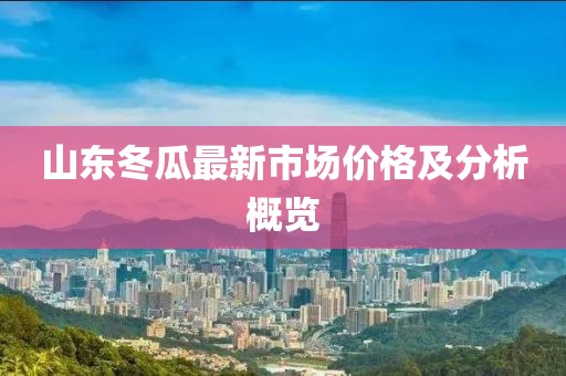 山東冬瓜最新市場價格及分析概覽