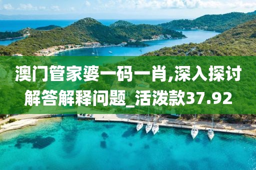 澳門管家婆一碼一肖,深入探討解答解釋問題_活潑款37.92